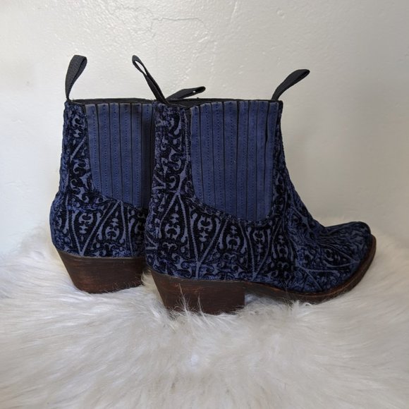 NWOT Jeffrey Campbell Frontier Navy Western Boots - Picture 2 of 7